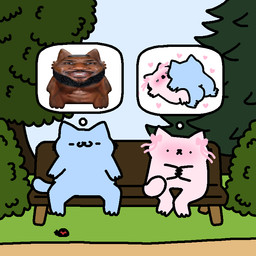 anthro bench blue_body blue_fur blush bow_ribbon butt dot_eyes duo eyes_closed female fur grass heart_symbol male male/female on_bench outside park park_bench pink_body pink_fur plant public rear_view sex simple_background simple_eyes sitting sitting_on_bench spread_legs spreading tail thought_bubble toony tree nubcat blue_cat_(nubcat) lebron_james pink_cat_(nubcat) arthropod beetle cucujoid domestic_cat felid feline felis humanoid hybrid insect ladybug mammal 2025 meme