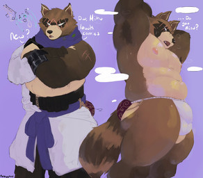 abs anthro armpit_focus biceps biped blind bulge clothed clothed_anthro clothed_male clothing disability facial_scar hands_behind_head male mostly_nude_anthro mostly_nude_male muscular muscular_anthro muscular_male muscular_thighs nipples pecs pink_nipples scar underwear underwear_only marshyymoo epic_games fortnite hajime_(fortnite) canid canine mammal raccoon_dog tanuki 2026 hi_res signature