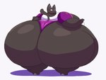 anthro big_breasts big_butt black_body black_ears black_tail breast_jiggle breasts butt butt_jiggle clothing female grey_inner_ear huge_breasts huge_butt hyper hyper_breasts hyper_butt jiggling looking_back morbidly_obese morbidly_obese_anthro morbidly_obese_female obese obese_anthro obese_female overweight overweight_anthro overweight_female panties pink_eyes pink_nose purple_clothing purple_panties purple_underwear rear_view shirt simple_background snaggle_tooth solo tail tight_clothing topwear underwear walking white_background white_clothing white_shirt white_topwear adansin katy_(adansin) domestic_cat felid feline felis mammal 2024 2d_animation 4:3 animated cel_shading colored digital_media_(artwork) loop shaded short_playtime