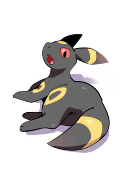 ambiguous_gender digitigrade fangs feral fur grey_body grey_fur looking_at_viewer open_mouth paws quadruped red_eyes simple_background solo tail teeth white_background yellow_body yellow_fur komanyachi nintendo pokemon eeveelution generation_2_pokemon pokemon_(species) umbreon 2025 absurd_res digital_media_(artwork) hi_res