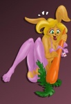 2013 <3 anthro blonde_hair brown_fur camel_toe carrot cleavage clothed clothing female fuf fur green_eyes hair lagomorph mammal plain_background rabbit solo stockings tongue tongue_out
Rating: Questionable
Score: 0
User: Falord
Date: May 19, 2013