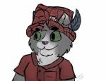 anthro clothed clothing drawing fur hat headgear headwear male shirt solo top_hat topwear jaxthekat drift domestic_cat felid feline felis mammal absurd_res digital_media_(artwork) hi_res sketch