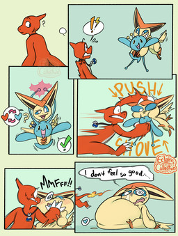 abdominal_bulge ambiguous_gender antennae_(anatomy) bodily_fluids butt_wings carrying_another check_mark cheek_bulge dialogue fire flaming_tail fleeing force_feeding forced glowing glowing_antennae grin group head_in_mouth heart_symbol jewelry necklace oral_vore panicking question_mark smile soft_vore sound_effects speech_bubble spiral spiral_eyes sweat sweatdrop tail tears tremble_spikes trio unusual_wing_placement unwilling_pred vore wide_eyed willing_prey wings eclairscollection nintendo pokemon berri_(some_nerd) chili_(some_nerd) tart_(some_nerd) charmeleon generation_1_pokemon generation_4_pokemon generation_5_pokemon legendary_pokemon manaphy pokemon_(species) reptile scalie victini comic hi_res female_(lore) male_(lore) nonbinary_(lore)