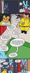 anthro blue_body carpet clock dialogue drugs female intersex night overweight pills purple_eyes text watch erinthebat lethal_company rain_world videocult gourmand_(rain_world) rivulet_(rain_world) slugcat absurd_res comic english_text hi_res andromorph_(lore)