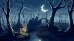 cloud desolate detailed_background everfree_forest feathered_wings feathers female feral forest lamp lantern night outside plant quadruped sky solo star starry_sky tail tree wings wood yellow_body yellow_feathers azenge friendship_is_magic hasbro my_little_pony mythology fluttershy_(mlp) equid equine mammal mythological_creature mythological_equine pegasus 16:9 absurd_res dark_theme hi_res widescreen