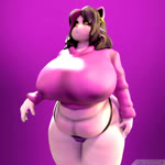 anthro belly big_belly big_breasts big_butt black_hair blush breasts butt clothed clothing curvy_figure deep_navel ear_piercing ear_ring eyeshadow female frown hair highlights_(coloring) hoodie huge_breasts looking_aside makeup mascara navel nipple_outline overweight overweight_anthro overweight_female panties piercing pink_highlights ring_piercing rotating_shot simple_background skimpy solo spinning standing sweatshirt text thick_thighs tight_clothing tight_hoodie tight_sweatshirt tight_topwear topwear underwear voluptuous whiskers wide_hips yellow_sclera carbiid3 deltarune undertale_(series) catti_(deltarune) domestic_cat felid feline felis mammal 1:1 3d_(artwork) animated digital_media_(artwork) english_text hi_res loop no_sound portrait short_playtime signature three-quarter_portrait webm