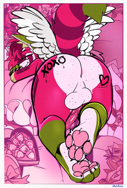 anthro anus balls bedroom_eyes big_balls big_penis body_writing butt genitals holidays knot knotted_penis looking_back male male/male narrowed_eyes pawpads paws penis presenting presenting_anus presenting_hindquarters raised_tail seductive solo tail teasing teasing_viewer wings writing_on_butt sparkibarki mythology valentine's_day seraris ailurid canid canine dragon dragonfruit_(elvche) eastern_dragon fox mammal mythological_creature mythological_scalie red_panda scalie absurd_res hi_res