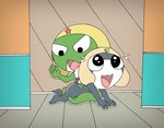 angry butt_slap discipline duo happy looking_at_butt male male/male on_lap open_mouth punishment side_butt slap spanking nelson88 sgt._frog keroro tamama amphibian keronian