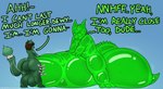 anthro balls bandage big_balls big_butt big_penis bodily_fluids bottom_heavy brown_hair butt dialogue duo eyes_closed genitals glistening glistening_body green_body hair hand_on_another's_penis hand_on_penis huge_balls huge_penis hyper hyper_balls hyper_genitalia hyper_penis looking_pleasured male male/male moobs onomatopoeia overweight overweight_anthro overweight_male penetration penile penile_penetration penis penis_in_penis ridged_tail shaking simple_background size_difference sound_effects sweat sweaty_balls sweaty_body sweaty_butt sweaty_genitalia sweaty_legs sweaty_thighs text trembling urethral urethral_penetration urethral_sex daletfours mythology eth_(eth) honeydew_(daletfours) domestic_cat dragon felid feline felis goo_creature goo_dragon mammal mythological_creature mythological_scalie scalie absurd_res hi_res