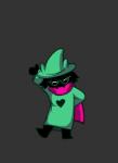 anthro black_body black_fur clothed clothing dancing eyewear fur glasses hat headgear headwear heart_symbol male robe scarf solo nchproductions akazukin_chacha deltarune undertale_(series) ralsei bovid caprine darkner goat mammal 2018 2d_animation animated frame_by_frame low_res redraw short_playtime