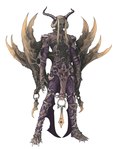 bottomwear clothing horn loincloth male purple_horn simple_background solo white_background wings wen_yu_li ars_goetia agares demon humanoid