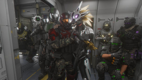 3_fingers anthro arm_feathers arm_tuft armor balaclava bionic_arm bionics body_armor camera_view camo claws clothing crouching cybernetic_arm cybernetic_limb duo_focus explosives eyewear face_covered faceless_character faceless_human faceless_male feather_hair feathered_crest feathers female finger_claws fingerless_gloves fingers full_armor gesture gloves glowing glowing_eyes green_eyewear green_sunglasses grenade grey_body grey_scales group group_photo gun hand_gesture hand_holding hand_on_shoulder hands_together handwear head_crest headgear helmet inside lens_flare light_body light_skin male male/female marines mask multiple_poses odst open_mouth pink_eyes pose pseudo_hair purple_eyewear purple_sunglasses ranged_weapon scales shaka_sign sharp_teeth silencer submachine_gun sunglasses teeth text thumbs_up tongue tuft unsc upside_down_text v_sign weapon xenophilia yellow_body yellow_feathers synca pickle_juice_(modeler) halo_(series) microsoft xbox_game_studios syn_cah alien avian human kig-yar mammal scalie t'vaoan 16:9 3d_(artwork) colored digital_media_(artwork) english_text hi_res widescreen