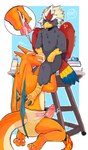 2_horns 3_toes 5_fingers abdl adult_baby ageplay animal_feet anthro avian_feet baby_bottle back_wings beak black_claws black_finger_claws black_talons black_toe_claws blue_cere blue_pacifier blue_tail blue_tail_feathers blue_tail_tip blue_wings blush bodily_fluids bottle cere_(anatomy) changing_table claws close-up close_up_panel cloth_diaper clothed clothing container countershade_body countershade_tail countershade_torso countershading cum cum_in_mouth cum_inside cum_on_face curling_toes dialogue diaper diaper_changing_supplies diaper_fastener diaper_fetish diaper_only diaper_use dipstick_tail dragon_tail duo emanata erection eyebrow_ridge eyes_closed fastener feather_hair feathered_crest feathers feet fellatio finger_claws fingers fire flaming_tail foreskin furgonomic_diaper furgonomics furniture genital_fluids genitals grey_arms grey_body grey_face grey_feathers grey_legs grey_wings head_crest horn humanoid_genitalia humanoid_hands humanoid_penis infantilism kneeling kneeling_and_blow_position kneeling_oral_position licking looking_pleasured male male/male markings membrane_(anatomy) membranous_wings milk milk_bottle milk_container multicolored_body multicolored_feathers multicolored_tail multicolored_tail_feathers nude on_table open_mouth oral oral_penetration orange_arms orange_body orange_face orange_feet orange_horn orange_legs orange_snout orange_tail orange_wings pacifier penetration penile penis penis_in_mouth penis_lick pink_diaper_fastener pink_fastener pink_penis pokemorph pseudo_hair red_back red_body red_feathered_crest red_feathers red_tail red_tail_feathers red_wings roleplay scuted_arms scuted_feet scuted_hands scuted_legs scutes sex sharp_teeth simple_background sit_and_blow_position sitting sitting_on_changing_table sitting_on_table smile speech_bubble sweat sweatdrop table tail tail_feathers tail_markings talon_hands talons tan_body tan_cloth_diaper tan_feather_hair tan_tail tan_torso teeth text throbbing throbbing_penis toe_claws toes tongue topless unclean_diaper urine used_diaper wearing_diaper wet_diaper white_feathered_crest white_toe_claws wings wood wood_furniture wood_table yellow_arms yellow_beak yellow_feet yellow_hands yellow_legs yellow_tail yellow_tail_feathers fructoruu nintendo pokemon baxter_blaze fan_character nado_soarian avian braviary charizard draconic generation_1_pokemon generation_5_pokemon pokemon_(species) reptile scalie 2025 absurd_res artist_name colored digital_drawing_(artwork) digital_media_(artwork) hi_res