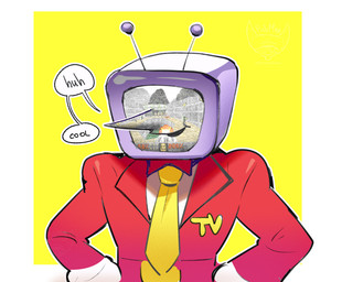 antennae_(anatomy) dialogue electronics eyeless for_a_head male necktie not_furry pointy_nose screen screen_face smile solo speech_bubble television text fishmanfishman3 deltarune doom_(series) id_software it_runs_doom_(meme) microsoft undertale_(series) tenna_(deltarune) darkner humanoid object_head screen_head tv_head absurd_res digital_drawing_(artwork) digital_media_(artwork) english_text hi_res