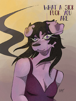 alternative_fashion angry anthro bangs black_eyeshadow black_hair black_nose breasts cleavage clothed clothing dramatic drugs emo eyelashes eyeshadow facial_tuft female floppy_ears fluffy_ears fur goth hair highlights_(coloring) light long_eyelashes long_hair looking_at_viewer makeup marijuana narrowed_eyes piercing_eyes piercing_gaze pink_body pink_fur profanity purple_eyes shirt smoke smoke_from_mouth smoking smoking_marijuana solo sunlight tank_top topwear tuft wide_eyed windswept_hair wolf_cut sweetierattie jade_(sweetierattie) canid canine mammal absurd_res cross-hatching hatching_(art) hi_res shaded watermark trans_(lore) trans_woman_(lore)