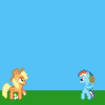 ball bat_(object) biped blonde_hair blue_body clothing cricket_(sport) cricket_ball cricket_bat duo female feral hair hat headgear headwear multicolored_hair orange_body outside rainbow_hair simple_background wings nitobit friendship_is_magic hasbro my_little_pony mythology applejack_(mlp) rainbow_dash_(mlp) earth_pony equid equine horse mammal mythological_creature mythological_equine pegasus pony 1:1 2020 animated digital_media_(artwork) low_res pixel_(artwork) pixel_animation