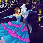 alternate_universe anthro ball_gown ceiling_lamp chandelier clothed clothing dancing dress duo eyes_closed female lamp light male romantic romantic_ambiance romantic_couple hopelessromantic721 dancetale undertale undertale_(series) asriel_dreemurr frisk_(undertale) boss_monster_(undertale) bovid caprine goat human mammal together_(disambiguation) 1:1 digital_media_(artwork) hi_res lighting