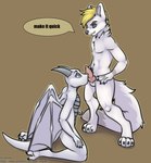 anthro balls duo genitals knot male male/male membrane_(anatomy) membranous_wings oral penis tail wings snejek mythology elvor_xaetri vexalis canid canine dragon fox mammal mythological_creature mythological_scalie scalie