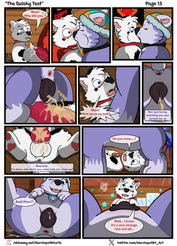 adolescent animal_genitalia animal_penis animal_vulva anus blue_eyes blush blush_lines bodily_fluids butt cabin canine_genitalia canine_penis canine_vulva collar cum cum_in_mouth cum_in_own_mouth cum_in_self cum_inside cum_on_self duo embarrassed female feral fluffy fluffy_ears fluffy_fur fluffy_tail fur genital_fluids genitals getting_up golden_shower incest_humiliation incest_play inside kiss_on_lips kissing knot knotted_penis looking_back looking_up lying male marking_territory markings on_back paws peeing peeing_on_another peeing_on_penis penis presenting presenting_hindquarters puffed_cheeks purple_body purple_fur relaxed_expression snowballing speech_bubble spots spotted_body spotted_fur spread_legs spreading squatting_pose star surprised tail temptation text toony urine urine_on_penis urine_stain vulva watersports wet wet_penis white_body white_fur winter_cap young marvispot84 nickelodeon paw_patrol everest_(paw_patrol) spots_(oc_marvispot84) canid canine canis dalsky_(dalmatian_and_husky) domestic_dog husky mammal nordic_sled_dog siberian_husky spitz absurd_res cel_shading comic english_text hi_res shaded url incest_(lore) incestuous_temptation_(lore) mother_(lore) mother_and_child_(lore) mother_and_son_(lore) parent_(lore) parent_and_child_(lore) parent_and_son_(lore) son_(lore)