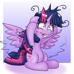 blush crazed female feral fluffy hair_strands horn simple_background solo wings kelpy friendship_is_magic hasbro my_little_pony mythology twilight_sparkle_(mlp) equid equine mammal mythological_creature mythological_equine winged_unicorn 1:1
