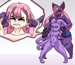 big_breasts breasts duo female hair henchmen overweight pink_hair purple_body purple_skin short short_stack slightly_chubby species_transformation teapot tentacles thick_thighs transformation laroyjonkins vivianne goblin humanoid imp absurd_res hi_res