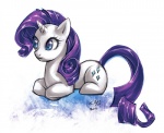 blue_eyes cutie_mark female feral fur hair horn purple_hair quadruped simple_background solo tail white_background white_body white_fur katiramoon friendship_is_magic hasbro my_little_pony mythology rarity_(mlp) equid equine mammal mythological_creature mythological_equine unicorn 2011