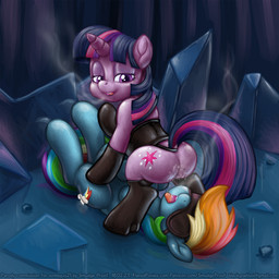 blindfold bodily_fluids breath clothing corset crytal_castle cutie_mark dominant dominant_female duo facesitting female female/female female_on_bottom female_on_top footwear genital_fluids horn implied_rimming leather legwear lingerie looking_back lying on_back on_bottom on_top purple_eyes saliva sitting_on_another socks straddling submissive submissive_female thigh_highs tongue topwear vaginal_fluid_string vaginal_fluids wings smudge_proof friendship_is_magic hasbro my_little_pony mythology rainbow_dash_(mlp) twilight_sparkle_(mlp) equid equine horse mammal mythological_creature mythological_equine pegasus pony unicorn 1:1 2018 hi_res