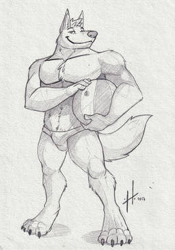 anthro ball beach_ball bulge closed_smile clothed clothing front_view holding_ball holding_object inflatable looking_at_viewer male male_anthro mouth_closed muscular muscular_anthro muscular_male narrowed_eyes simple_background smile solo speedo standing swimwear topless hufnaar canid canine mammal 2017 absurd_res dated full-length_portrait hi_res monochrome portrait sketch
