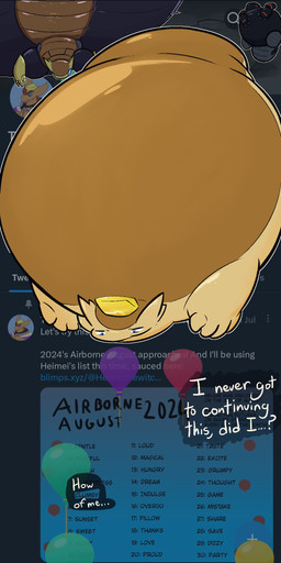 balloon belly birthday black_outline blue_eyes blue_sclera butter dairy_products floating food glistening glistening_belly hyper hyper_inflation inflatable inflation machine midair outline pancake text white_outline areoants twitter flapjack_(areoants) vex_(areoants) gastropod mollusk robot slug 2024 absurd_res english_text hi_res