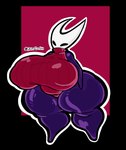 2_horns big_breasts black_eyes black_text breasts clothed clothing featureless_feet featureless_hands feet female horn huge_breasts mouthless nipple_outline non-mammal_breasts noseless simple_background solo standing text thick_thighs wide_hips cumlord hollow_knight team_cherry hornet_(hollow_knight) arthropod 2024 artist_name digital_media_(artwork) english_text hi_res