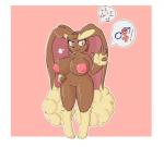 anthro areola big_breasts breasts brown_body brown_fur digital_media_(artwork) featureless_crotch female fur generation_4_pokemon huge_breasts lagomorph long_ears looking_at_viewer lopunny mamalop_(trcfan) mammal mature_anthro mature_female nintendo nipples nude pokemon pokemon_(species) pokemorph simple_background smile solo speech_bubble story story_in_description thick_thighs trcfan wide_hipped_female wide_hips
