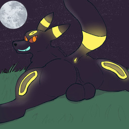 backsack balls butt feral genitals male moon outside presenting presenting_hindquarters solo karamerudraws nintendo pokemon eeveelution generation_2_pokemon pokemon_(species) umbreon 1:1