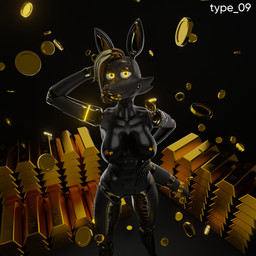 abs alternate_color anthro barely_visible_clitoris barely_visible_genitalia big_breasts black_background black_body blonde_hair breasts clitoris coin female genitals glistening glistening_body glistening_breasts glistening_hair glistening_lips glistening_nipples glistening_tongue glowing glowing_eyes gold_(metal) gold_bar gold_body gold_coin gold_nipples golden_lipstick hair hand_on_hip hand_on_own_hip high-angle_view holding_coin holding_object lips looking_at_viewer machine money mouth_hold nipples nude_anthro simple_background solo tail tongue yellow_eyes type_09 disembowell_(modeler) psychojohn2_(modeler) five_nights_at_freddy's five_nights_at_freddy's_2 scottgames mangle_(fnaf) animatronic canid canine fox mammal robot robot_anthro 1:1 3d_(artwork) digital_media_(artwork) hi_res watermark