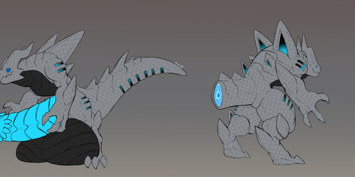 3_fingers 3_toes alternate_form anthro balls big_balls big_penis bioluminescence blue_eyes blue_flesh color_swatch digitigrade feet fingers genitals glowing grey_body grey_scales horn huge_balls huge_penis hunched_over hyper hyper_balls hyper_genitalia hyper_penis jets male multicolored_body penis ridged_penis rinnegan scales sharingan tail_spines tapering_penis toes two_tone_body unusual_anatomy unusual_genitalia unusual_penis undeadkitty13 biomechanical kobold scalie absurd_res hi_res model_sheet