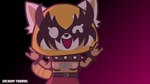 alternative_fashion anthro belt bottomwear breasts brown_body clothed clothing collar female looking_at_viewer nipples on_model one_eye_closed open_mouth partially_clothed pink_nipples punk simple_background skirt smile solo spiked_collar spikes style_emulation tail topless white_eyes wink zachsart aggretsuko sanrio retsuko ailurid mammal red_panda 16:9 2022 absurd_res alpha_channel digital_media_(artwork) hi_res widescreen