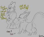 anus balls big_balls butt duo genitals male presenting presenting_hindquarters puffy_anus saggy_balls text conditional_dnp vanzard nintendo pokemon fan_character iggy_(vanzard) oddi_(vanzard) eeveelution floragato generation_9_pokemon pokemon_(species) absurd_res english_text hi_res sketch sibling_(lore)