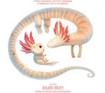 ambiguous_gender beady_eyes black_eyes duo eyeless feral humor open_mouth pun surprise tan_body text piper_thibodeau amphibian axolotl marine mole_salamander olm salamander digital_media_(artwork) digital_painting_(artwork) english_text painting_(artwork) url