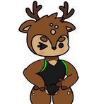 anthro antlers blush brown_body brown_fur bulge clothed clothing fur horn looking_at_viewer male mouthless one-piece_swimsuit one_eye_closed simple_background solo swimwear wink phant0mhat pixile_studios super_animal_royale deer mammal 2021 absurd_res digital_media_(artwork) hi_res sketch