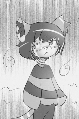 abstract_background anthro choker clothed clothing eyewear frown glasses inner_ear_fluff jewelry male necklace oversized_clothing oversized_shirt oversized_sleeves oversized_topwear sad shirt sleeves_past_wrists solo standing topwear tuft yaoimeowmaster triste_miedo domestic_cat felid feline felis mammal 2015 2:3 greyscale hi_res monochrome portrait three-quarter_portrait