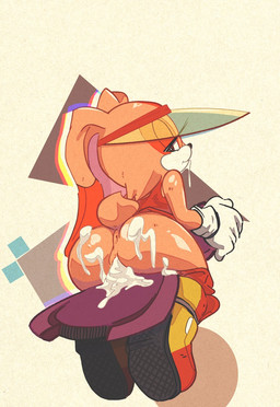 after_sex anthro anus biped bodily_fluids bottomless butt clothed clothing cum cum_in_vagina cum_inside cum_on_butt female footwear genital_fluids genitals gloves handwear loli looking_at_viewer looking_back shoes solo three-quarter_view vulva young young_anthro young_female zebrastyle sega sonic_the_hedgehog_(series) cream_the_rabbit lagomorph leporid mammal hi_res source_request