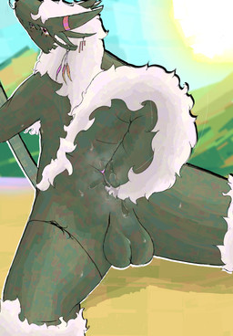 accessory anal anal_fluids anal_masturbation anal_penetration anthro anus armpit_hair autopenetration backsack balls beach bodily_fluids body_hair brown_body ear_piercing ear_ring facial_piercing feather_ear_ring fur furgonomic_piercing furgonomics genitals horizontal_pupils horn horn_accessory horn_piercing hornband inner_ear_fluff leg_tattoo male masturbation mountain nose_piercing nose_ring nude penetration piercing pink_eyes pupils ring_piercing solo sun sweat tail tail_fetish tail_masturbation tail_play tattoo tuft white_body white_fur wool_(fur) yhr'ytr mythology bovid caprine dragon furred_dragon furred_scalie hybrid mammal mythological_creature mythological_scalie scalie sheep hi_res