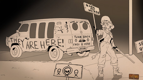 2_horns 5_fingers anthro black_text boots bottomwear breasts clothing cowboy_hat denim denim_bottomwear denim_clothing eyebrows female female_anthro fingers footwear grass gun hair hat headgear headwear holding_gun holding_object holding_ranged_weapon holding_shotgun holding_sign holding_weapon hooved_fingers hooves horn humanoid_hands jacket jeans kerchief logo long_hair medium_breasts medium_truck neckerchief neckwear open_mouth outside pants plant ranged_weapon rolled_up_sleeves shadow shirt shoes short_horn shotgun sidewalk sign small_horn snout solo street_lamp teeth text tongue topwear torn_bottomwear torn_clothing torn_jeans torn_pants truck van vehicle weapon posspowered bovid bovine cattle mammal 2025 artist_logo english_text hi_res
