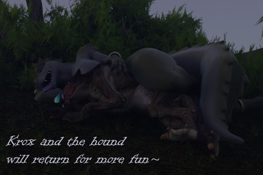 anthro black_body blue_eyes duo dusk eyes_closed female feral grass green_body jewelry looking_at_another lying nude obscured_genitals on_side outside plant pond sleeping sleeping_nude sleeping_together tail teeth text tongue tongue_out touching_chest tree water flauntingfornication vulgarvictor_(modeler) cthulhu_mythos h._p._lovecraft kroxigor_(vulgarvictor) crocodilian hound_of_tindalos kroxigor reptile scalie 3:2 3d_(artwork) digital_media_(artwork) english_text hi_res