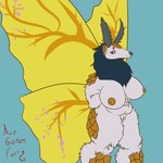 anthro belly big_breasts biped breasts female fur genitals gold_wings hair nipples nude pussy scales simple_background slightly_chubby slightly_chubby_female smile solo thick_thighs white_body white_fur hyenas_dream_arts arthropod hybrid insect lepidopteran mammal moth pangolin 1:1 absurd_res digital_media_(artwork) hi_res