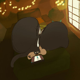 ambiguous_gender anal_fluids animated_gif anthro anus big_butt bodily_fluids bottomless butt butt_focus clapping clenching_butt clothed clothing flexing flexing_butt huge_butt hyper hyper_butt looking_at_viewer multicolored_body onomatopoeia self_insert solo sound_effects stylus sweater tablet text topwear two_tone_body lumiink ink_(lumiink) demon domestic_cat felid feline felis mammal unknown_species 1:1 animated hi_res short_playtime