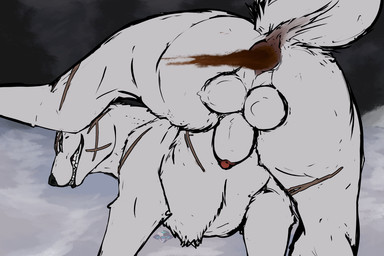 animal_genitalia anus ass_up balls butt feces feces_in_ass feces_on_body feces_on_butt fully_sheathed genitals male scatplay sheath smile smiling_at_viewer smirk smirking_at_viewer solo spread_legs spreading teasing teasing_viewer yonnixart ginga_(series) kishu kyoshiro_(ginga) canid canine canis domestic_dog kishu_inu mammal spitz 3:2 hi_res