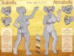 anthro breasts butt female genitals plantigrade pussy solo text iggi annabelle_ryan isabella_ryan koala mammal marsupial vombatiform english_text model_sheet sibling_(lore) sister_(lore) sisters_(lore) twins_(lore)