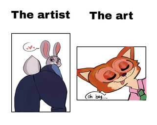 accessory after_facesitting anthro bubble_butt butt butt_focus dialogue duo eyes_closed facesitting female flattened heart_symbol humor looking_pleasured low-angle_view male male/female necktie purple_eyes scut_tail short_tail sitting sitting_on_another speech_bubble tail text tongue wide_hips m_mayu_uu disney zootopia judy_hopps nick_wilde canid canine european_rabbit fox lagomorph leporid mammal oryctolagus rabbit red_fox true_fox english_text hi_res meme