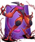 alternate_color evil_grin long_tongue male muscular muscular_male purple_tongue red_body short_tail smile solo tail tongue kicktyan nintendo pokemon zetenga generation_6_pokemon greninja pokemon_(species) 2019 absurd_res digital_media_(artwork) hi_res