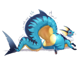 after_vore ambiguous_gender belly big_butt big_tail blue_body breath butt crouching dorsal_fin ear_piercing ear_ring feral fin huge_tail hyper hyper_tail markings multicolored_body null null_bulge overweight pawpads piercing pink_pawpads purple_sclera raised_tail ring_piercing sharkporeon slightly_chubby solo striped_body striped_markings striped_tail stripes tail tail_markings two_tone_body vore vore_implied weight_gain yellow_belly nummynumz nintendo pokemon liam_the_vaporeon eeveelution fish generation_1_pokemon marine pokemon_(species) shark vaporeon hi_res